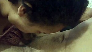 the naughty girl gives a tasty blowjob