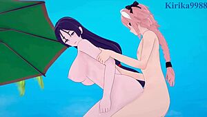 Morgan Le Fay and Minamoto No Raikou intense sex with Astolfo