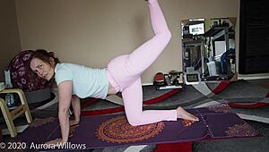 YOGA LESSON TURNS INTO FEMDOM WITH MILF'S NATURAL TITS AND ASS