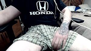 watch this amateur's big cumshot after intense masturbation and orgasm