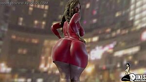 Thick Booty Stepmom Gets Special Attention in 3D Cartoon Scene.