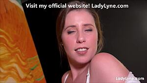 Curvy Lady Lyne Shows Off Oiled Big Ass and Tits