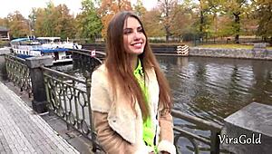 Young Ukrainian Elle Rose Gives Quality Outdoor Blowjob with Vira Gold