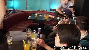 Euro stud in group dancing orgy scene