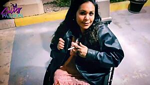 skin pmv featuring sexy latina oiled flashing and tattooed tits