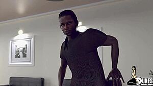 Thick Booty Stepmom Gets Special Attention in 3D Cartoon Scene.