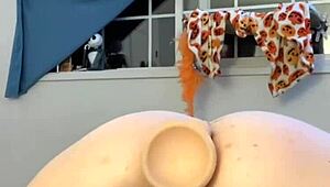 Girl with big clit and ass getting anal play and orgasm