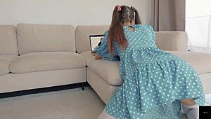 Hey, caught stepdaughter masturbating, so I banged her hard