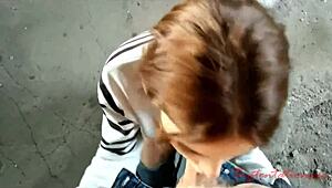 petite russian student bangs classmate in abandoned spot near university