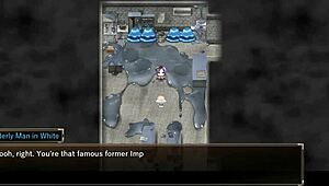 Karryn engages in rough threesome with slime monster and thug in prison hentai.