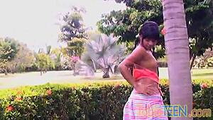 Tobie Teen 18+ Fingers Her Sweet Pussy Solo Outdoors