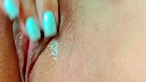 Young shy girl masturbates her wet tight hole for luxury orgasm