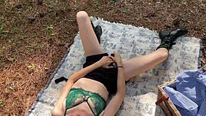 I turn outdoor picnics into orgasmic fun with dildo toys.