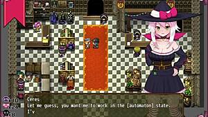 Massage Chair Brings Tears to the Little Witch in Hentai Game