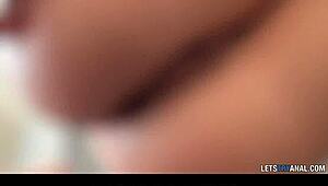 This sexy tattooed brunette with perky tits gets her ass drilled by a friend.