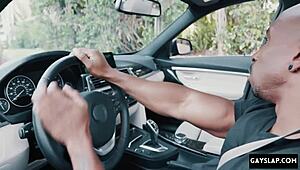 Rough first time for twink with big black cock. Squirting interracial action.