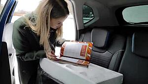 Hey, wanna see me bang this trans doll in a public car?