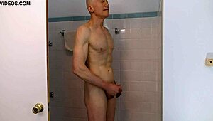 Horny Gay Nudist Bates Hard In Public Shower