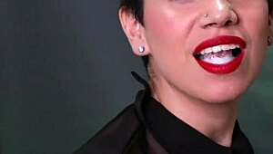 Cum Dripping from Mouth After Intense Couple Action