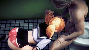 Hentai Girl Sucks BBC And Gets Creampied In Public Toilet!