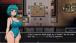 in lost lagoon harem hentai game ep 1, a cute naked fairy gets stuck in the prison key hole