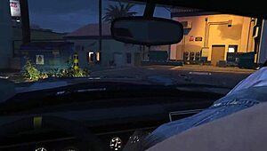 In GTA 5, the online character PICKS UP a HOOKER for SEX in the car.