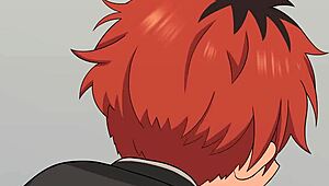 anime girl gets blowjob and creampie