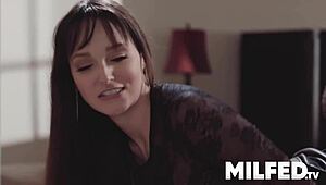 Wow! Hot step daughter watches step mom get slammed hard!