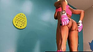 hot ebony msnovember exercising nude in public gym jumping rope naked huge natural saggy boobs bounding with sexy ass