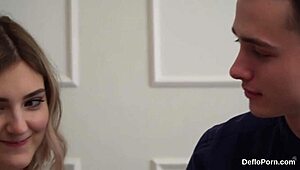 Man, this innocent teen gapes her slit wide and loses virginity fast.