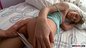 beautiful teen angelica fucks her boyfriend on the bed