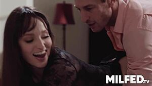 Wow! Hot step daughter watches step mom get slammed hard!