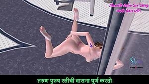 teen girl in 3d cartoon fingers ass and pussy