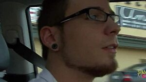 bearded dude seduces milf on sofa