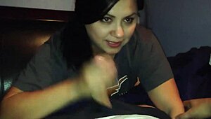 brunette teen 18+ gets facial after blowjob with deepthroat