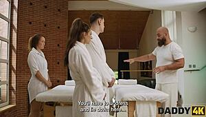 something kinky brewing between an old guy and a young 18+ tattooed babe.