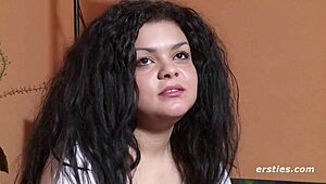 Passionate German-Brazilian Shows Big Natural Tits While Masturbating