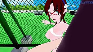 Mari makinami and ritsuko akagi engage in intense hentai sex