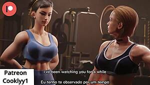 Cammy and Chun Li get wild at the gym in 3D hentai. They dive into blowjobs and anal action!