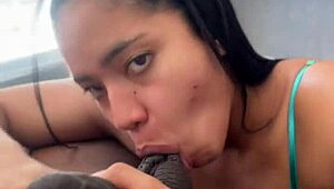 Latina Records Deepthroat For Cuckold Boyfriend