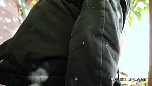 Romanian babe takes massive cock in her ass outdoors! 😱