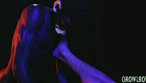 Werecat barebacks muscle hunk's ass intensely