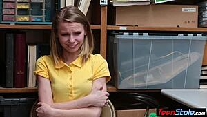 Crying Petite Russian Teen Thief Gets Punished By Burglar In Uniform!