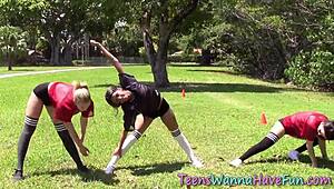 These real uniformed teens are getting pounded hard in the group