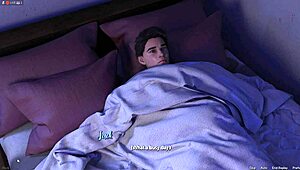 Fresh women Emily waking up early in 3D cartoon morning