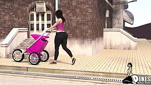 puerto rican character interacts with huge cartoon cock in interracial scene