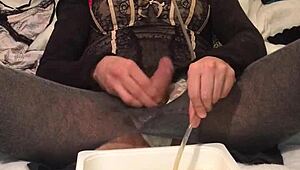 Dirty Old Drunk Soaked in Golden Piss Shower