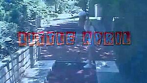 teen little april goes solo outdoors teasing and fingering