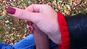 Caught Jerking Off in Forest by Cute Teen Nata Sweet