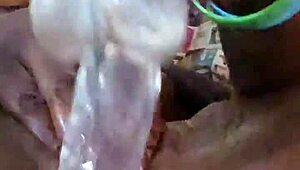 ebony self pleases her ass with toys